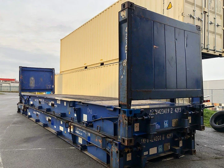 Gebrauchter 40′ Flat Rack CW-Versandcontainer – Bild 5