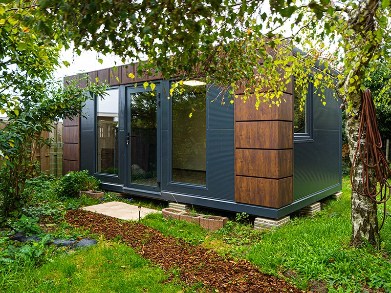 Gartenbüro 5×3 Helsinki mit WC und Küche auf der linken Seite – Bild 10