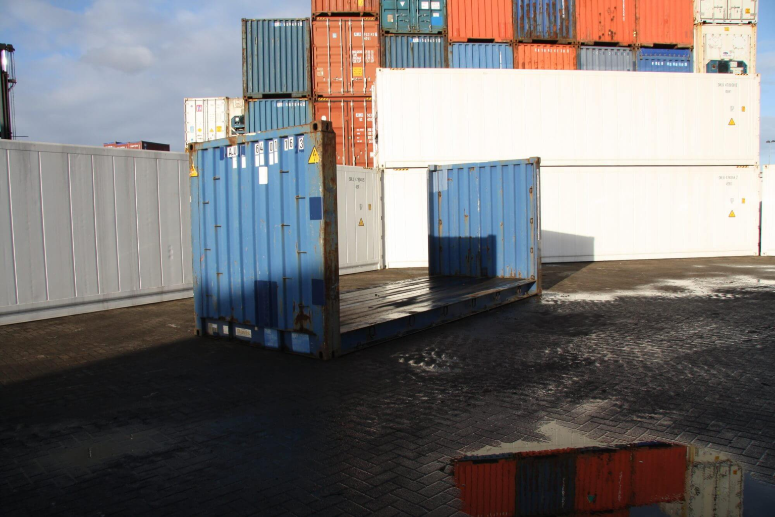20-Fuß-Flachrackcontainer mit festen Enden – Bild 2