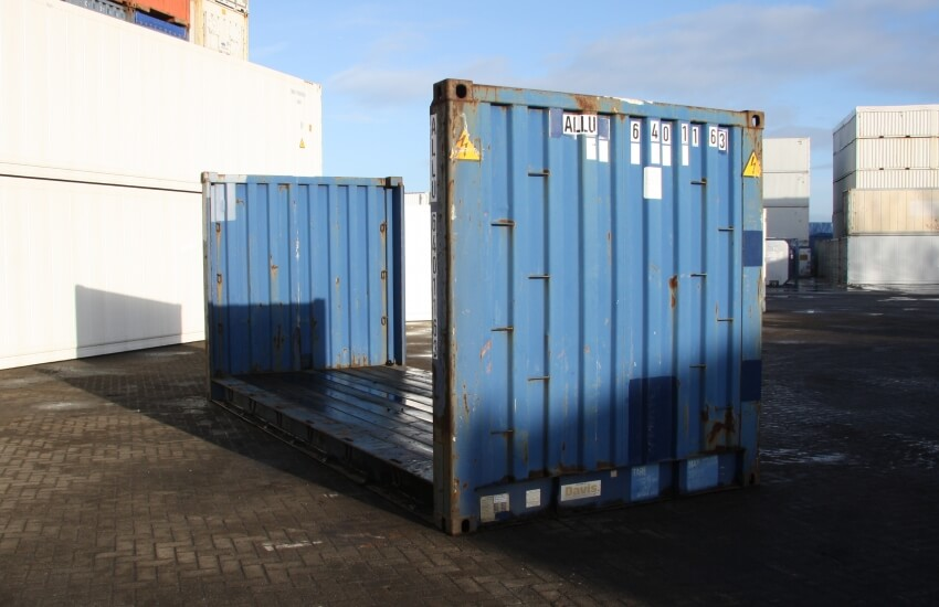 20-Fuß-Flachrackcontainer mit festen Enden